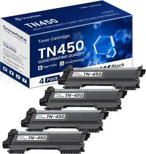 TN450 TN-450 Compatible TN450 TN-450 High Yield Toner Cartridge Replacement for Brother TN450 TN-450 Intellifax-2840 HL-2240 HL-2230 MFC-7860DW MFC-7360N Toner Cartridge (4 Pack).