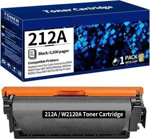 Ennovor 1PACK 212A W2120A 212X Super High-Yield Replacement for 212A W2120A Toner Cartridge Compatible with Color Enterprise M555 M554dn M555dn MFP M578 M554 Series Printer Black (212A)