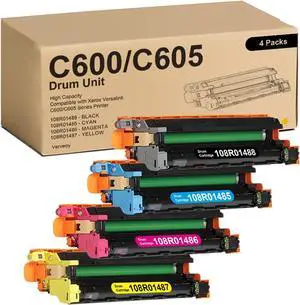 Versalink C600/C605 Imaging Drum Unit Replacement for Xerox 108R01488 Black 108R01485 108R01486 108R01487 Drum Cartridge for Versalink C600 C600N C600DT C605 C605DN C605S Printer (4-Pack, BK/C/Y/M)