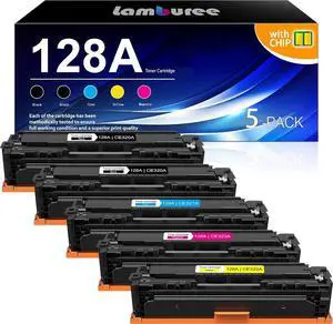 128A Toner Cartridges High Yield Compatible for HP 128A CE320A CE321A CE322A CE323A Work with Pro CM1415fn CM1415fnw CP1525n CP1525nw Printer (Black Cyan Yellow Magenta, 5-Pack)