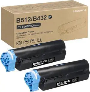 Ennovor B432 Toner Cartridge Compatible for OKI B432 Toner Cartridge 45807110 for B432dn B512 B512dn MB492dn MB562dnw Printer Extra High Capacity(2 Pack 12,000 Pages)