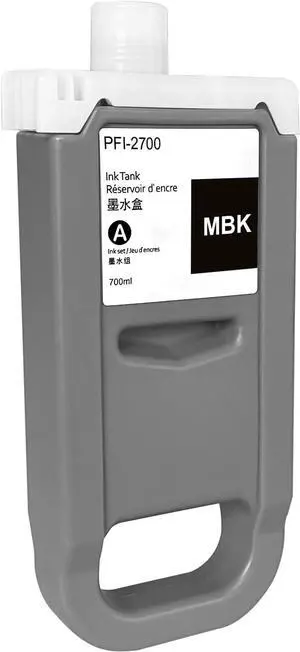 Ennovor PFI-2700-MBK(Matte Black) Pigment Ink Cartridge 700ML for Canon imagePROGRAF PRO-2600 PRO-4600 PRO-6600 GP-2000 GP-4000 GP-4600S GP-6600s Printers