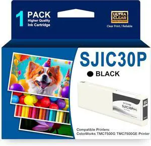 SJIC30P Ink Cartridge SJIC30P(K) Ink C33S020635 Replacement for ColorWorks TM-C7500G TM-C7500GE Printer,Black