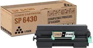 Ennovor 1 Pack SP 6430 Black Toner Cartridge | Replacement for Ricoh SP 6430 Work with SP 6430DN | 407507