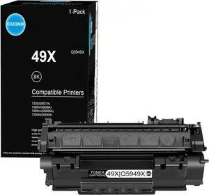 1 Pack 49X Black Toner Cartridge (with Chip) | Replacement for HP 49X Work with 1320(Q5927A) 1320n(Q5928A) 1320nw(Q5929A) 1320tn(Q5930A) Printer | Q5949X