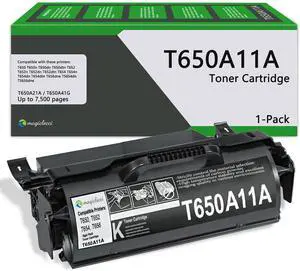 T650A11A Black High Yield Toner Cartridge(1-Pack) Compatible Replacement for Lexmark T656(T650A11A) Toner Cartridge Work for T650n T650dn T650dtn T652n T652dn T652dtn T654dn T654dtn T656dne Printer