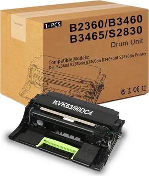 B2360 Imaging Unit 331-9811 331-9810 KVK63 High Yield Imaging Unit B2360 Drum Unit Compatible for Dell B2360d B2360dn B3460dn B3465dnf S2830dn Printer (60,000 Pages)
