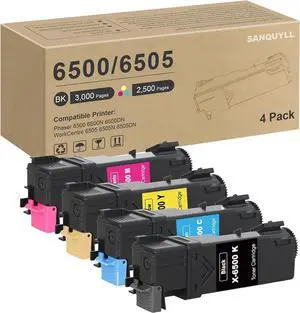 Ennovor 6500 6505 Toner Cartridge Compatible for Xerox Phaser 6500 WorkCentre 6505 Printer for 106R01594 106R01595 106R01596 106R01597 (4 Pack:Black Cyan Magenta Yellow)