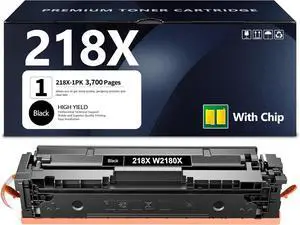 218X Black Toner Cartridges with CHIP 1 Pack High Yield Replacement for HP 218X W2180X Toner Cartridge Color Pro 3201dw MFP 3301cdw 3301fdw 3301sdw Printer