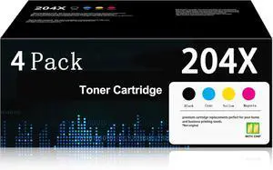 204X Toner High Yield Cartridges 4 Pack Replacement for HP 204X 204A Toner Cartridge Color Pro MFP M180nw M180n M181fw M154a M154nw Printer (with Chip) 204X Toner High Yield Cartridges 4 Pack Replacement for HP 204X 204A Toner Cartridge Color Pro MFP M180nw M180n M181fw M154a M154nw Printer (with Chip)