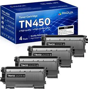 TN450 TN-450 High Yield Toner Cartridge Compatible Replacement for Brother TN450 TN 450 HL-2240 HL-2270DW HL-2280DW MFC-7360N MFC-7460DN MFC-7860DW IntelliFax 2840 2940 Printer (Black,4 Pack)