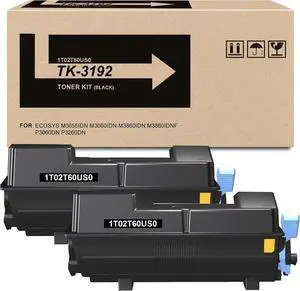TK-3192 TK3192 1T02T60US0 Black Toner Cartridge Compatible for ECOSYS M3655idn M3660idn M3860idn M3860idnf P3060dn P3260dn Printer | 2 Black