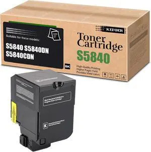 S5840 Toner Compatible Toner Cartridges Replacement for Dell 593-BBXX 593-BBXU 593-BBXW 593-BBXV Use for S5840DN S5840CDN Printer (Black)