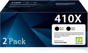 410X Black Toner Cartridges (2-Pack) Replacement for HP 410X High-Yield Toner Works with Color LaserJ Pro M452 Series Color LaserJ Pro MFP M377 M477 Series | CF410XD