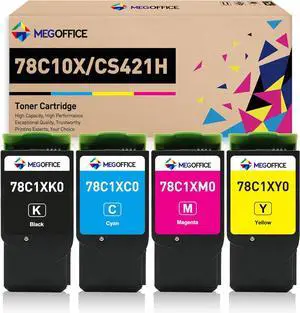Ennovor Compatible Toner Cartridge for Lexmark 78C1XK0 78C1XC0 78C1XM0 78C1XY0 78C10 High Yield Toner Cartridge for CS421 CS421dn CS521dn CS622 CS622de CX421 CX522 CX522ade CX622 CX622ade CX625ade