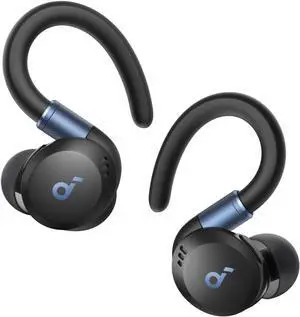 Sport X20 by Anker True-Wireless Workout Earbuds Rotatable and Extendable Ear Hooks Noise Cancelling Deep Bass IP68 Waterproof Sweatproof Dustproof 48H Play Sport Earbuds for Gym