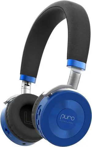 Puro Sound Labs JuniorJam Plus Volume-Limiting Wireless Bluetooth Headphones for Kids, Secure Audio with Adjustable On-Ear Design, 22-Hour Battery, Ideal for Tablets, Smartphones & PCs - Blue