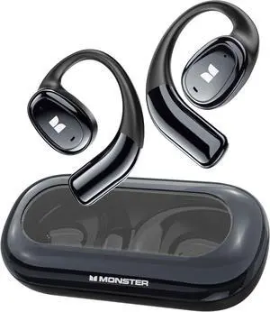 Monster Open Ear AC311 Wireless Earbuds, Bluetooth 5.4 Open Ear Headphones, Up to 30 Hours Playtime Bluetooth Ear Earphones with Stereo Sound, Touch Control and IPX5 Waterproof Open Earbuds