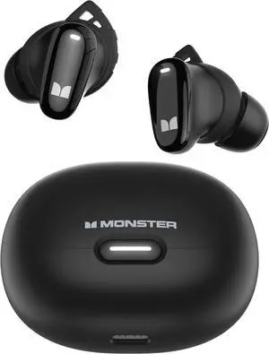 Monster N-Lite 206 Bluetooth Wireless Earbuds in Ear Headphones, Bluetooth 5.4 Ear Buds Built-in Mic, Comfortable Fit, Touch Control, Type-C Fast Charging, IPX6 Waterproof, 25H Playtime, Black