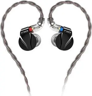 FiiO FD15 13.8mm Magnalium DLC HiFi Dynamic Driver in-Ear Earphone with Stainless Steel Shell, Detachable MMCX Cable (Black)