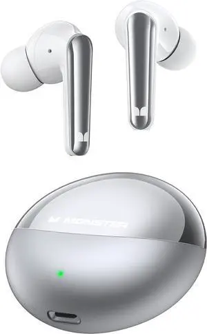 Monster N-Lite 203 AirLinks Wireless Earbuds, Bluetooth 5.3 Headphones HiFi Stereo, Wireless Earphones with Touch Control, 30H Playback, Type-C Charging, IPX6 Waterproof in-Ear Earbuds, HD Clear Call