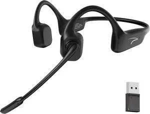 MAIRDI Bluetooth Bone Conduction Headphone with Microphone Boom, Wireless Open Ear Headphone with AI Noise Canceling Microphone, 5.3 Bluetooth Headset for Office Work Driving Sport Running Bicycling