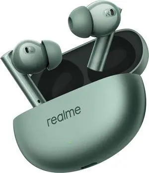 realme Buds Air 6 TWS in Ear Earbud, 12.4 Mm Deep Bass Driver, True Wireless Buds, 40 Hours Play Time, Fast Charge, 50 dB ANC, LHDC 5.0, Water Resistant, 6 Mics ENC, Bluetooth 5.3, Forest Green