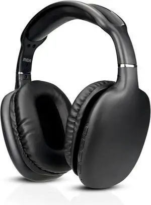RCA Wireless Bluetooth Headphones, Over Ear Noise Cancelling Headphones, Deep Bass, 12H Playtime, Bluetooth 5.4, Memory Foam Cushions, Built-in Mic, Universal Compatibility, Black