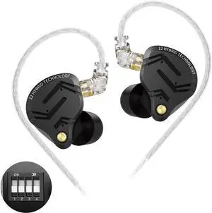 keephifi ZS12 Pro X in Ear Monitor Headphones, 1DD 5BA Tuning HiFi IEM Earphones, CNC Metal Gaming Earbuds in-Ear Monitors with Detachable 2Pin-C Cable for Audio Enginners, Musicians, Drummers