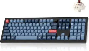 V6 Max Wireless Custom Mechanical Keyboard, 2.4 GHz Bluetooth QMK Full-Size Layout RGB with Hot-swappable Gateron Brown Switch Compatible with Mac Windows Linux