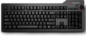 Das Keyboard 4 Professional Wired Mechanical Keyboard, Cherry MX Brown Mechanical Switches, 2-Port USB 3.0 Hub, Volume Knob, Aluminum Top (104 Keys, Black)