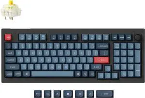 Keychron V5 Max Custom Wireless Mechanical Gaming Keyboard with Number Pad, 96% Layout QMK/VIA 2.4 GHz/Bluetooth 5.1/Wired, RGB Backlit Hot-Swappable Gateron Banana Switch for Mac Windows Linux