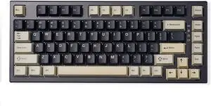 YUNZII YZ75 75% Hot Swappable Wireless Gaming Mechanical Keyboard, RGB Backlights, BT5.0/2.4G/USB-C, Dye Sub PBT Keycaps for Linux/Win/Mac (Black, Gateron G Pro Brown)