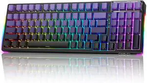 AULA Mechanical Keyboard, Full Size Gaming Keyboards F98 Tri-Mode Bluetooth/2.4G/USB-C Hot Swappable 99 Keys Custom Creamy Keyboard for PC Xbox PS5 MAC