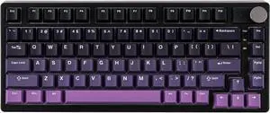 EPOMAKER HE75 Mag Wireless Gaming Keyboard with Hall Effect Switch and Changeable Knob Module, Rapid Fast Magnetic Keyboard with Adjustable Trigger, USB-C/2.4G/Bluetooth, RGB Backlit (Black Purple)