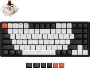 Keychron K2 Wireless Bluetooth/USB Wired Gaming Mechanical Keyboard, Hot-swappable 75% Layout 84 Keys RGB LED Backlight, Aluminum Frame for Mac Windows, Gateron G Pro Brown Switch, Version 2