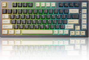 YUNZII RT80 Rapid Trigger Hall Effect Magnetic Gaming Keyboard, 8K Polling Rate, 75% Layout,BT/2.4GHz/Wired,RGB Backlit, Hot Swap,Adjustable Actuation Wireless for Win/Mac (Black, Gateron White)