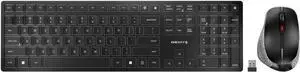 CHERRY DW 9500 Slim Wireless Desktop Keyboard and Mouse Combo, Extra Flat Thin Design with Ergo Friendly Mouse Companion. Bluetooth or USB Receiver.