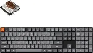 Keychron K5 Max Ultra-Slim Wireless Custom Mechanical Keyboard, QMK/VIA Programmable Hot-Swap Bluetooth/2.4 GHz/Wired with RGB Backlight Low Profile Gateron Brown Switch, PBT Keycaps for Mac Win Linux