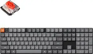 Keychron K5 Max Ultra-Slim Wireless Custom Mechanical Keyboard, QMK/VIA Programmable Hot-Swap Bluetooth/2.4 GHz/Wired with RGB Backlight Low Profile Gateron Red Switch, PBT Keycaps for Mac Win Linux