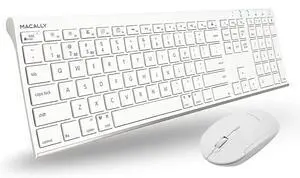 Macally Bluetooth Wireless Keyboard and Mouse Combo for Mac, Fully Apple Compatible