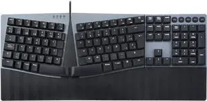 Perixx PERIBOARD-535BL ES Teclado dividido mecánico ergonómico con Cable - nterruptores Clicky Azules de Bajo perfil - Teclas programables - Compatible con Windows y Mac OS X - Tecla