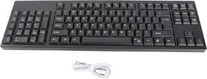 Left Handed Keyboard Ergonomic Full Size USB Interface 109 Keys Keyboard for Computer Laptop Black ABS 463x137x23mm