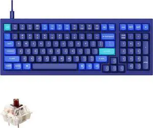 Keychron Q5 RGB QMK/VIA Programmable Macro Wired Custom Mechanical Keyboard with Hot-Swappable Gateron G Pro Brown Switch, 96% Layout Full Aluminum Double Gasket for Mac Windows Linux(Blue)