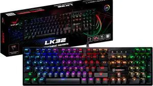 Digifast LK32 Mechanical Gaming Keyboard | RGB Backlit Gaming Keyboard - Optical Linear Switches - 100 Million Durability | Customizable Color | Textured Surface | Water-Resistant Design (Black)