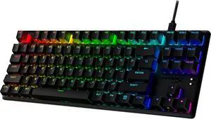 HyperX Alloy Origins Core PBT HX Red Mechanical Gaming Keyboard, Durable PBT Keycap, Responsive Mechanical Switches, Built Strong, Aircraft-Grade Aluminum Body, Black, 639N7AA#ABA
