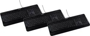 Verbatim Illuminated Wired Keyboard (Pack of 3)