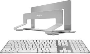 Macally Wired Mac Keyboard and an Adjustable Vertical Laptop Stand, Simplistic Apple Accessories for Your Office