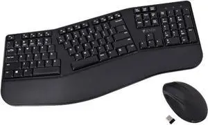 V7 Bluetooth Ergonomic Keyboard and Mouse Combo - US Layout