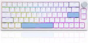 BOYI 66Pro Rapid Trigger Magnetic Switch 65% Mechanical Keyboard,Hall Effect Gasket-Mounted RGB HotSwap Hyper-Fast Adjustable Actuation Wired Compact Gaming Keyboard with Knob(White)